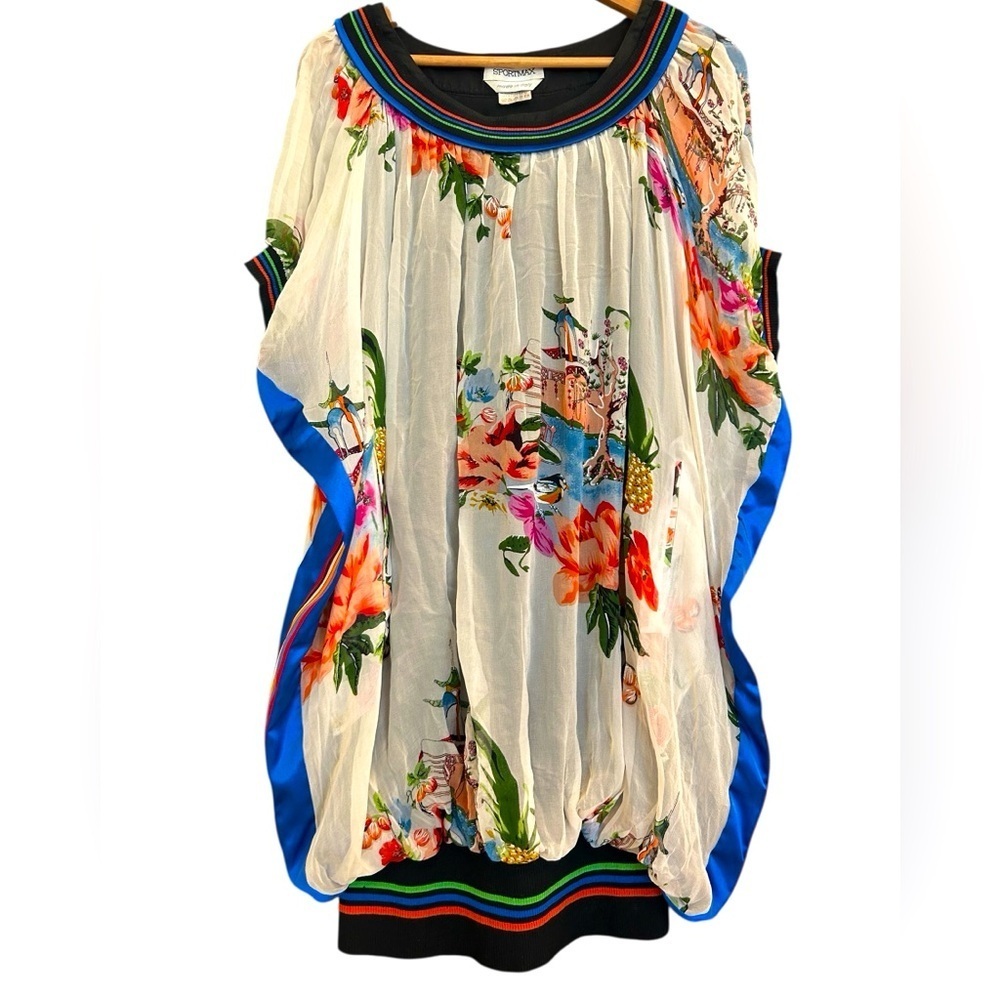 Sportmax Max Mara sz EVC 8 vintage sheer dress with black mini lined interior